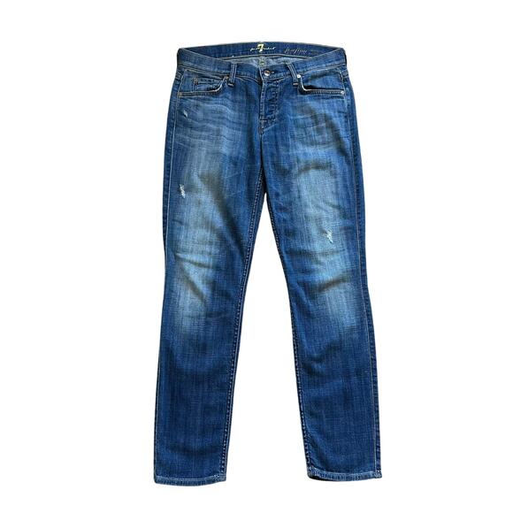 7 For All Mankind Josefina Skinny Boyfriend medium wash jeans size 26 - Picture 1 of 12